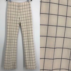 Derek Lam 10 Crosby Ivory Window Pane Plaid Boot Cut Trousers Womens Size 2